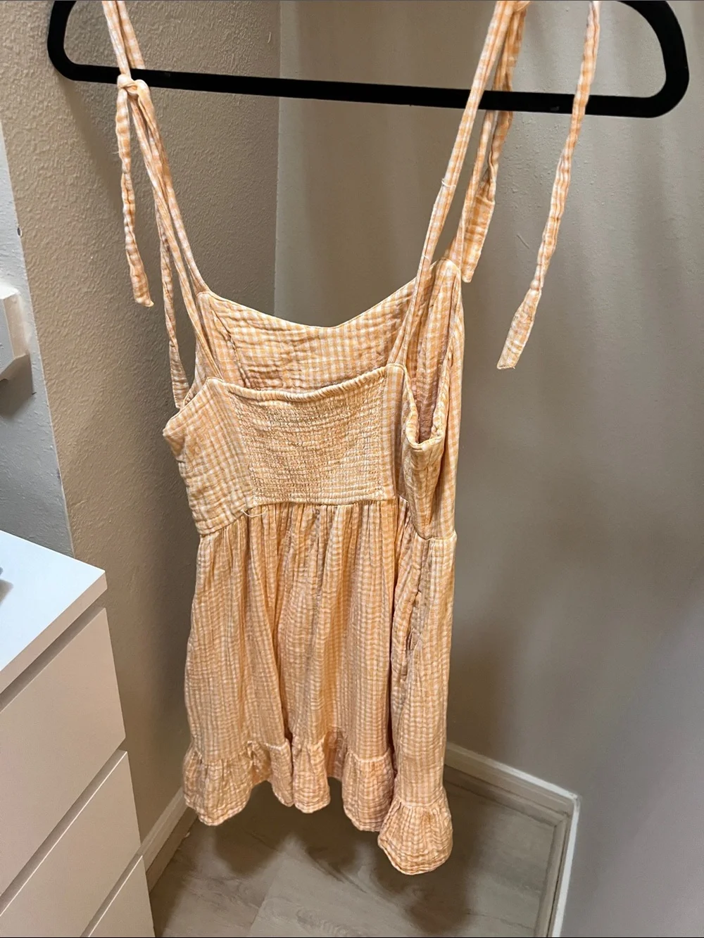 Old Navy Yellow Gingham Tie-Shoulder Sundress